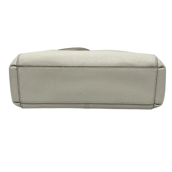 Auth COACH Luxury Crossgrain Leather Small Christy Carryall F57520 Cream Leather - Picture 4 of 9